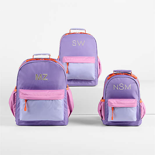 Purple Colorblock Kids Backpacks