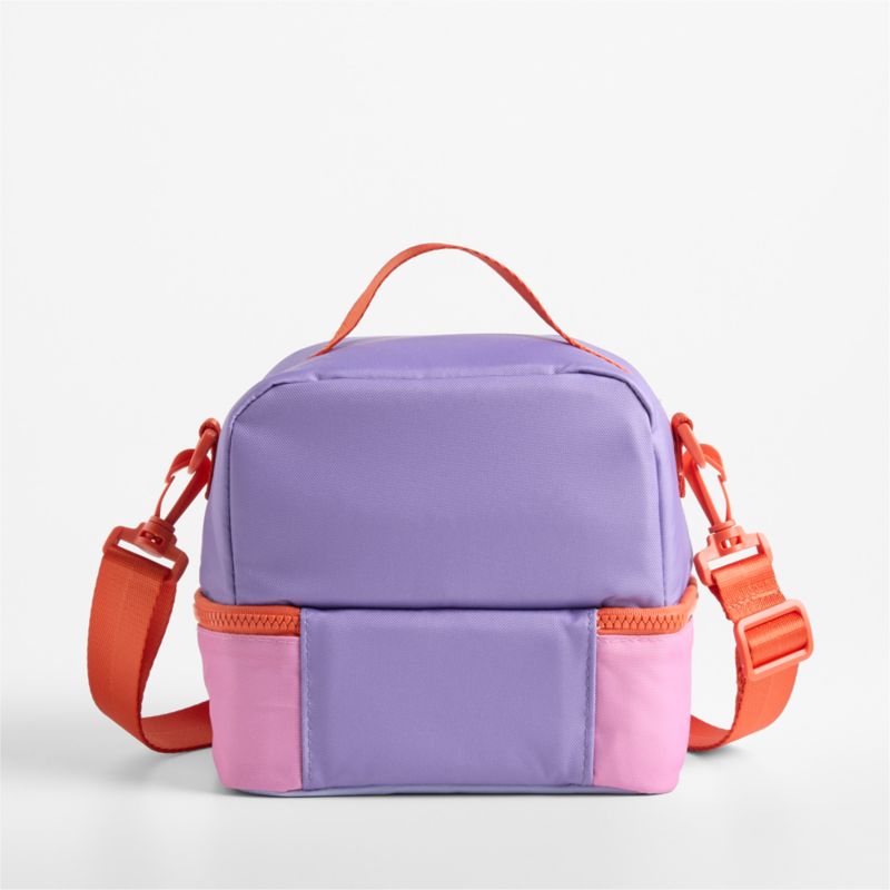 Purple Colorblock Dual Compartment Soft Insulated Kids Lunch Box - image 3 of 7