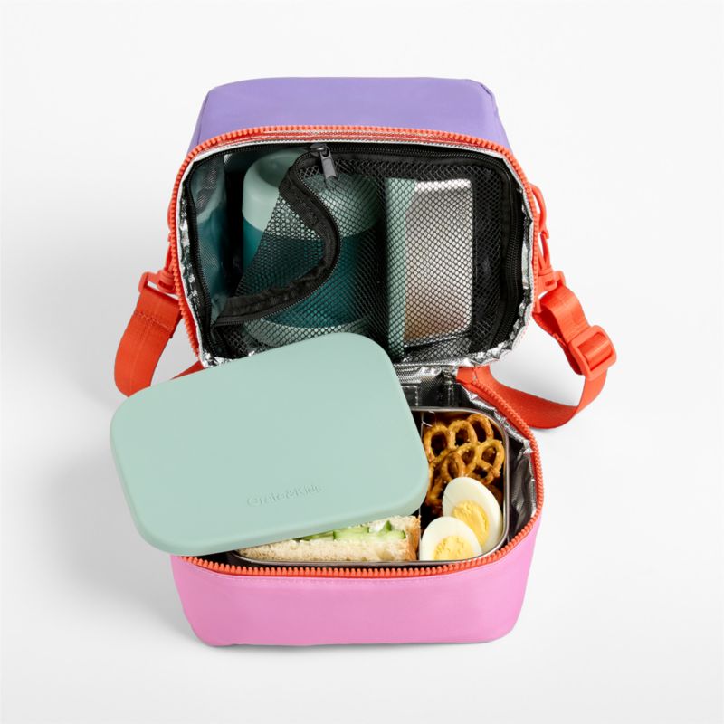 Purple Colorblock Dual Compartment Soft Insulated Kids Lunch Box - image 4 of 7
