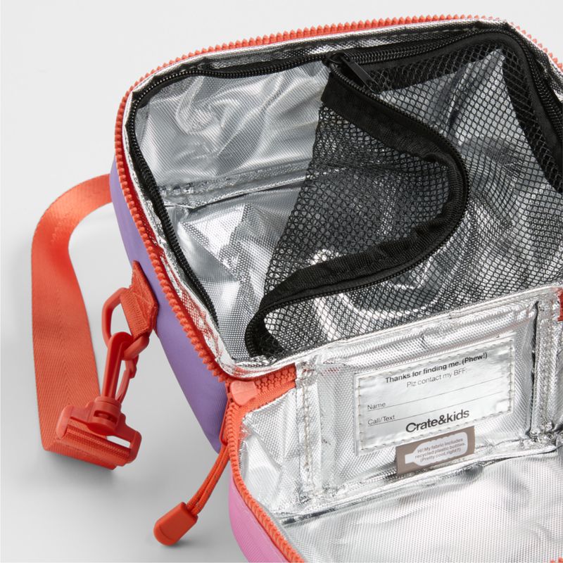 Purple Colorblock Dual Compartment Soft Insulated Kids Lunch Box - image 5 of 7