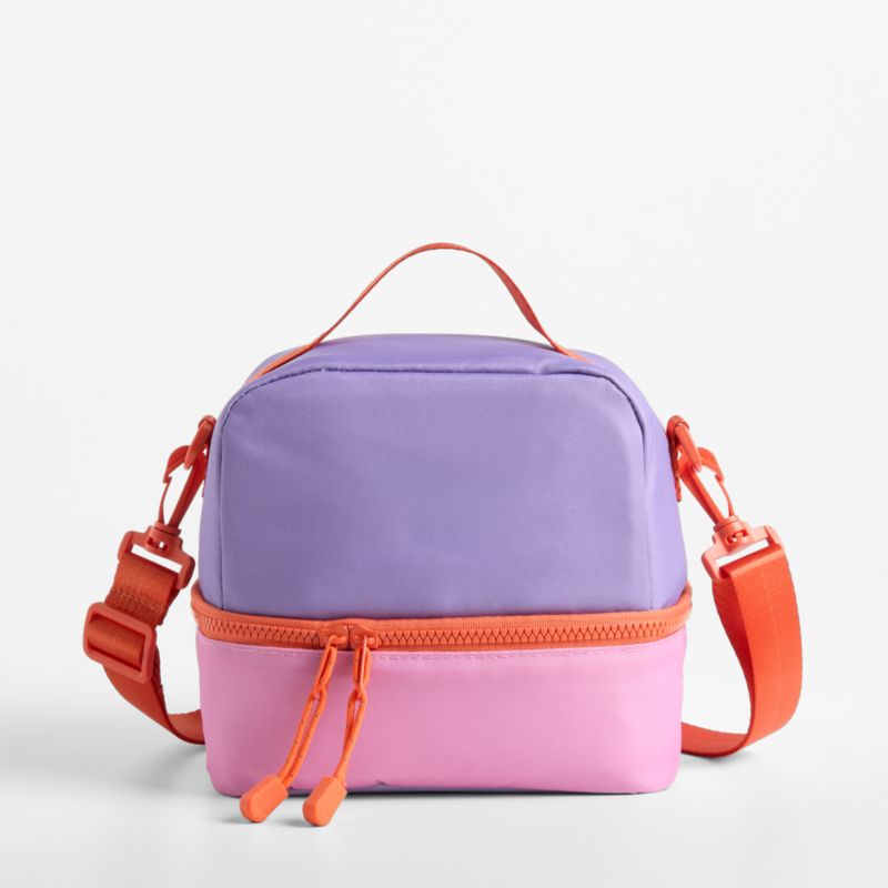 Purple Colorblock Dual Compartment Soft Insulated Kids Lunch Box - image 2 of 7