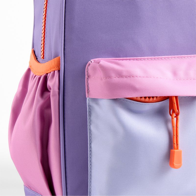 Purple Colorblock Large Kids Backpack with Side Pockets - image 6 of 10