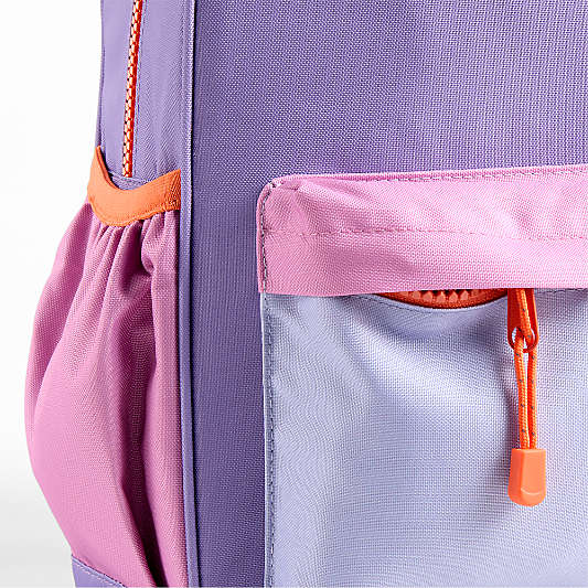 Purple Colorblock Kids Backpack Bundle