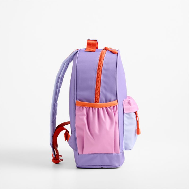 Purple Colorblock Medium Kids Backpack with Side Pockets - image 3 of 10