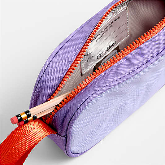 Purple Colorblock Soft Kids Pencil Case