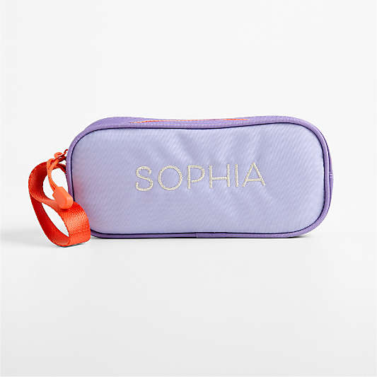 Purple Colorblock Soft Kids Pencil Case