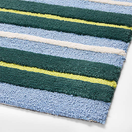 Preppy Stripe Navy Performance Kids Area Rug Swatch by Venus Williams