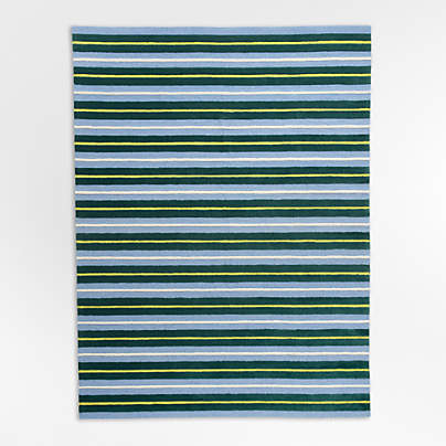 Preppy Stripe Navy Performance Kids Area Rug by Venus Williams