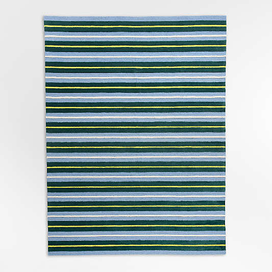 Preppy Stripe Navy Performance Kids Area Rug by Venus Williams