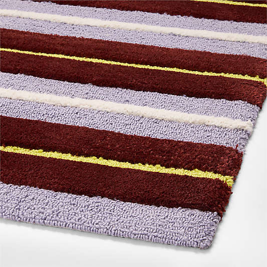 Preppy Stripe Purple Performance Kids Area Rug by Venus Williams
