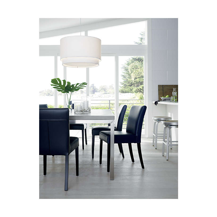 Crate&Barrel Lowe Navy Leather Dining Chair Yorkdale Mall