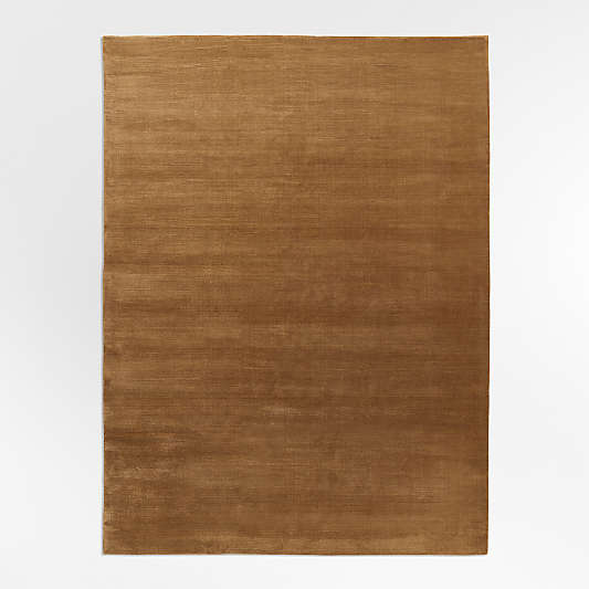 Portraits Performance Chestnut Brown Handwoven Area Rug 6'x9' by Laura Harrier and Tiffany Howell
