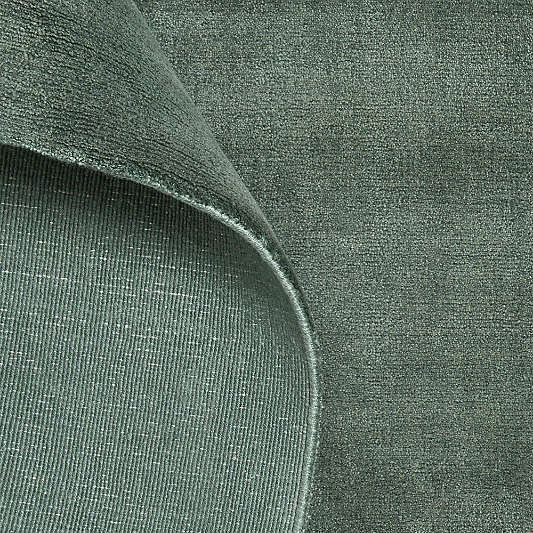 Portraits Performance Clover Green Handwoven Area Rug by Laura Harrier and Tiffany Howell