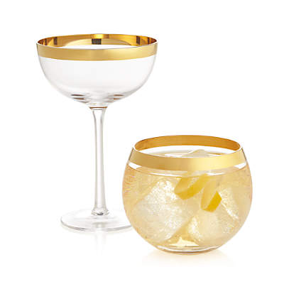 Crate and Barrel, Edge Coupe Glass, Set of 4 - Zola