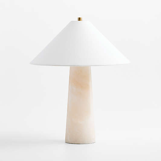 Petra Alabaster Table Lamp with Fabric Shade 24.5"