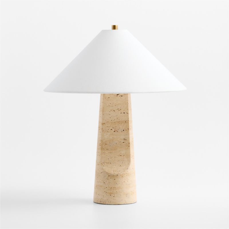 Petra Travertine Table Lamp with Fabric Shade 24.5" - image 1 of 7