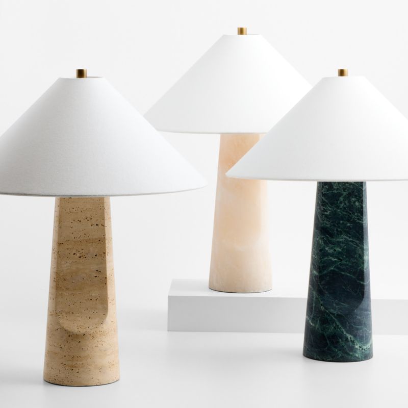Petra Green Marble Table Lamp with Fabric Shade 24.5" - image 2 of 3