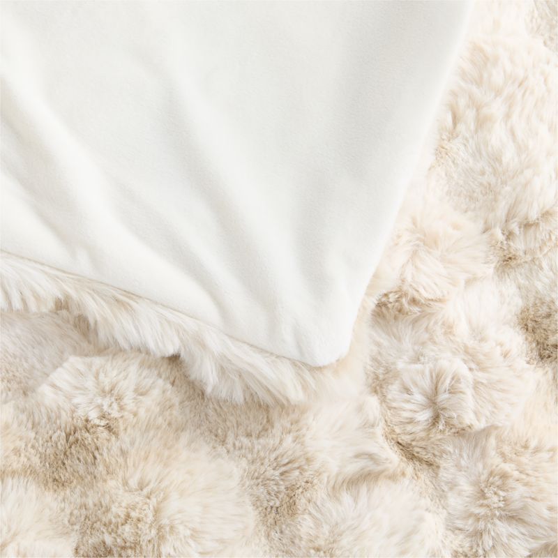 Pucker Arctic Ivory Faux Fur Baby Stroller Blanket - image 3 of 4