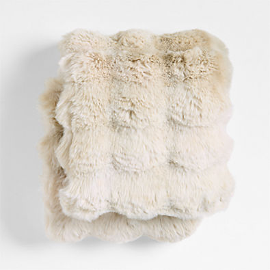 View Pucker Arctic Ivory Faux Fur Baby Stroller Blanket details
