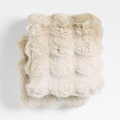 Pucker Arctic Ivory Faux Fur Baby Stroller Blanket