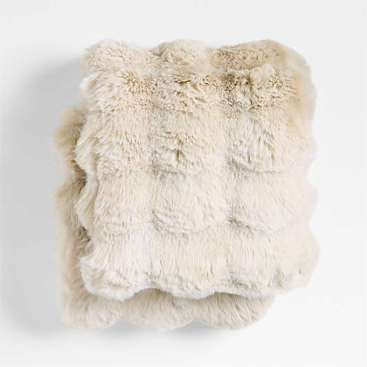 Pucker Arctic Ivory Faux Fur Baby Stroller Blanket