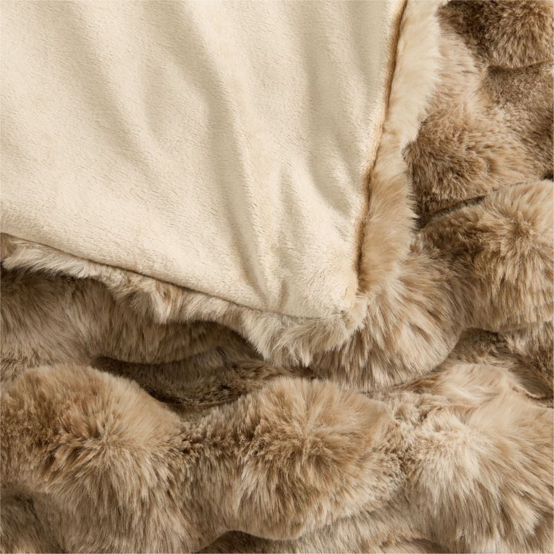 Pucker Ginger Tan Faux Fur Baby Stroller Blanket - image 5 of 7