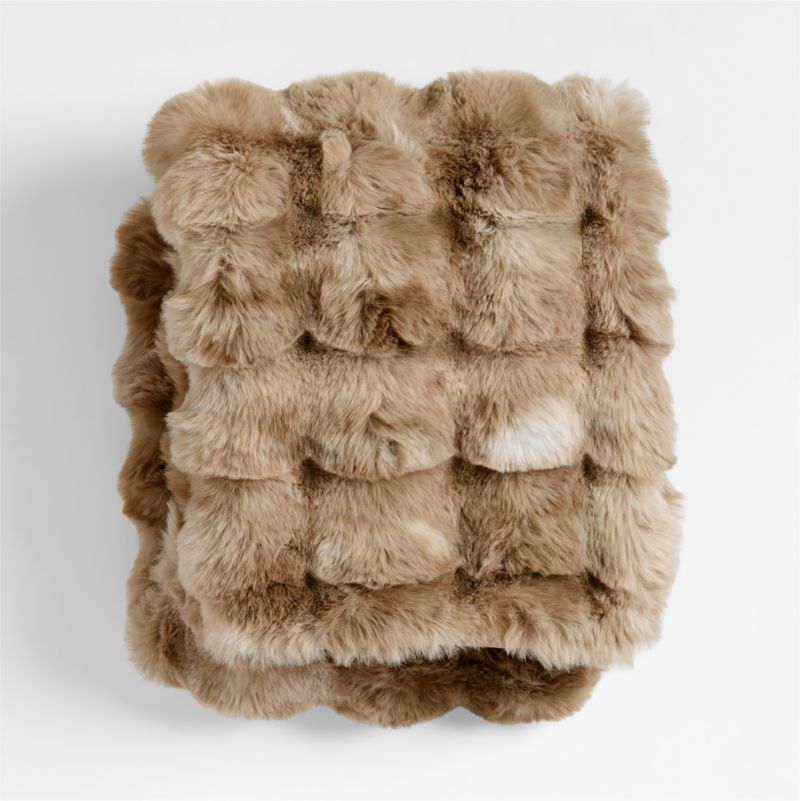 Pucker Ginger Tan Faux Fur Baby Stroller Blanket - image 0 of 7