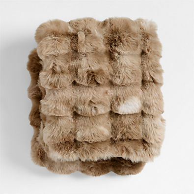 View Pucker Ginger Tan Faux Fur Baby Stroller Blanket details