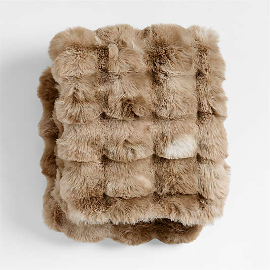 Pucker Ginger Tan Faux Fur Baby Stroller Blanket