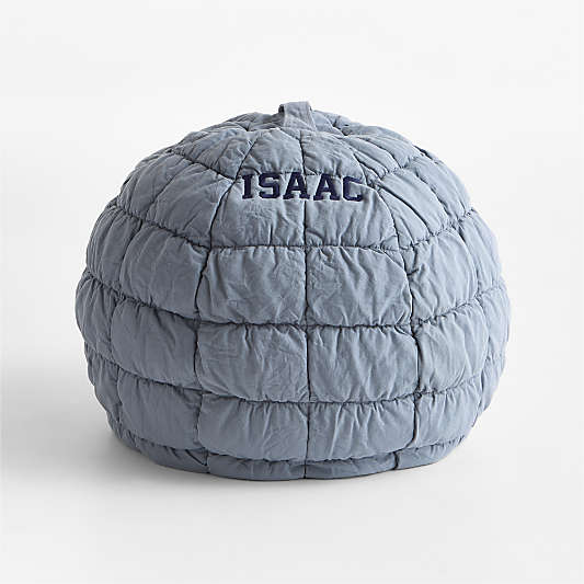 Smoke Blue Small 30" Organic Cotton Kids Puffy Bean Bag Chair