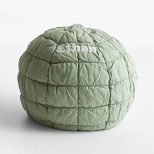 Verte Green Small 30" Organic Cotton Kids Puffy Bean Bag Chair