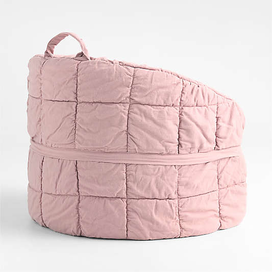 Large Orchid Rose Kids Puffy Lounge Barrel Chair Cover