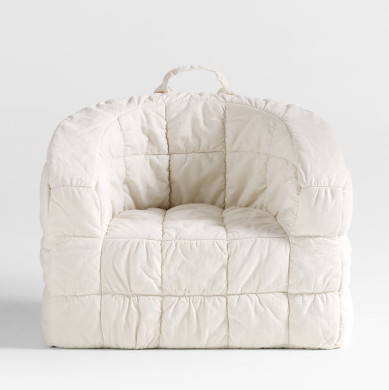 Large Stone Tan Kids Puffy Lounge Barrel Chair Cover - image 4 of 8