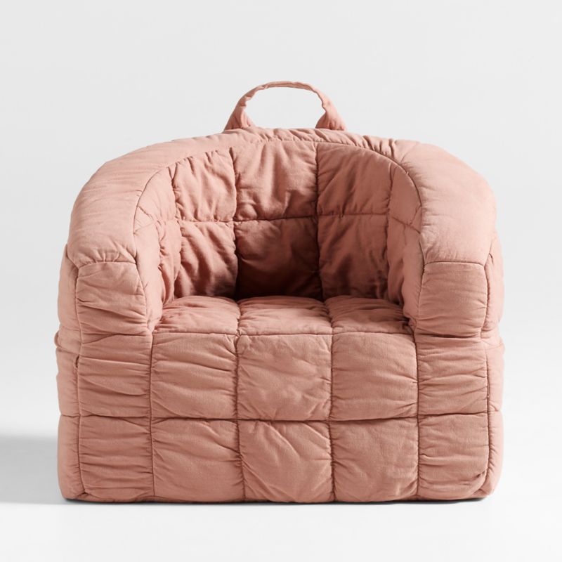 Large Terracotta Kids Puffy Lounge Barrel Chair - image 3 of 6