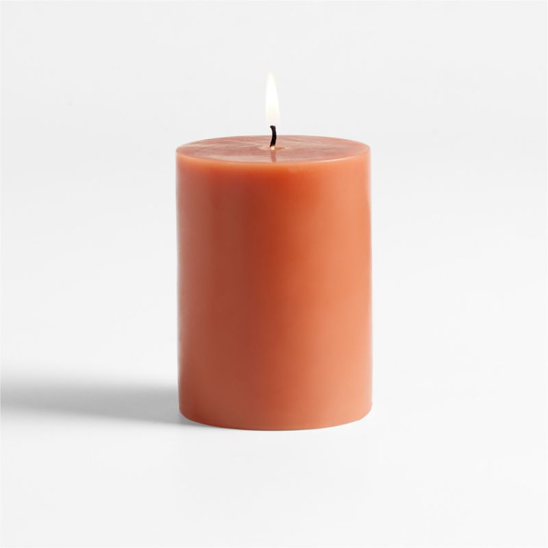 Pumpkin Colored Pillar Candle 3x4 - image 0 of 4