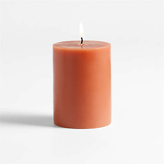 Pumpkin Colored Pillar Candle 3x4