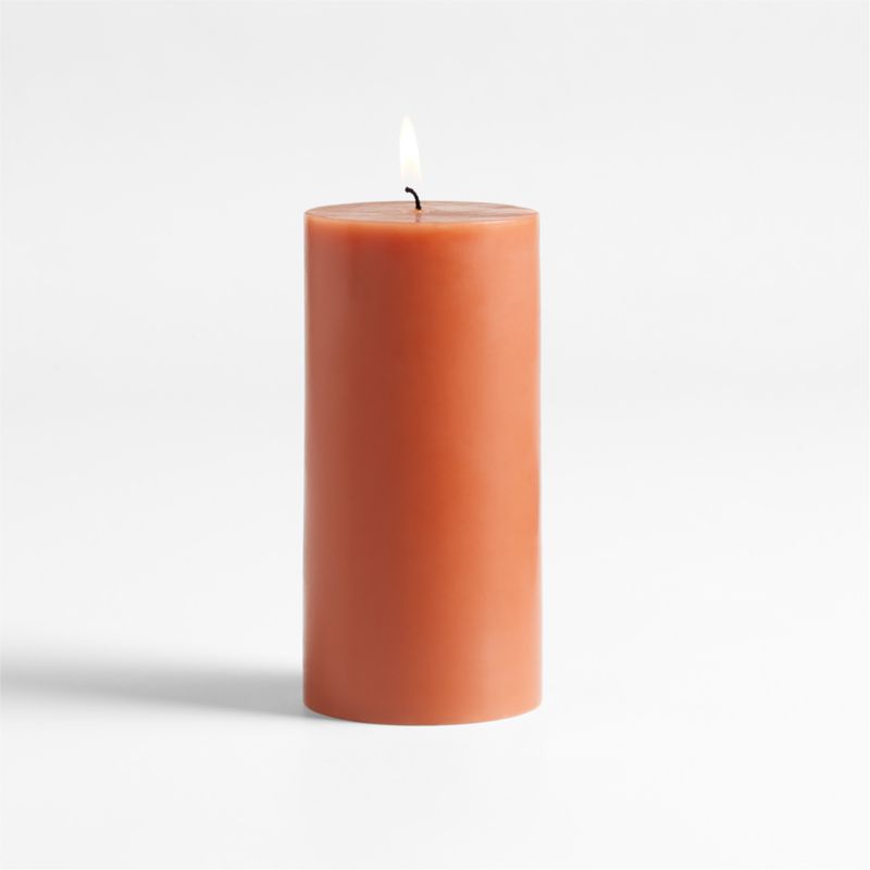 Pumpkin Colored Pillar Candle 3x6 - image 0 of 4