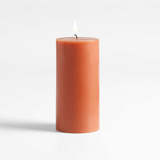 Pumpkin Colored Pillar Candle 3x6