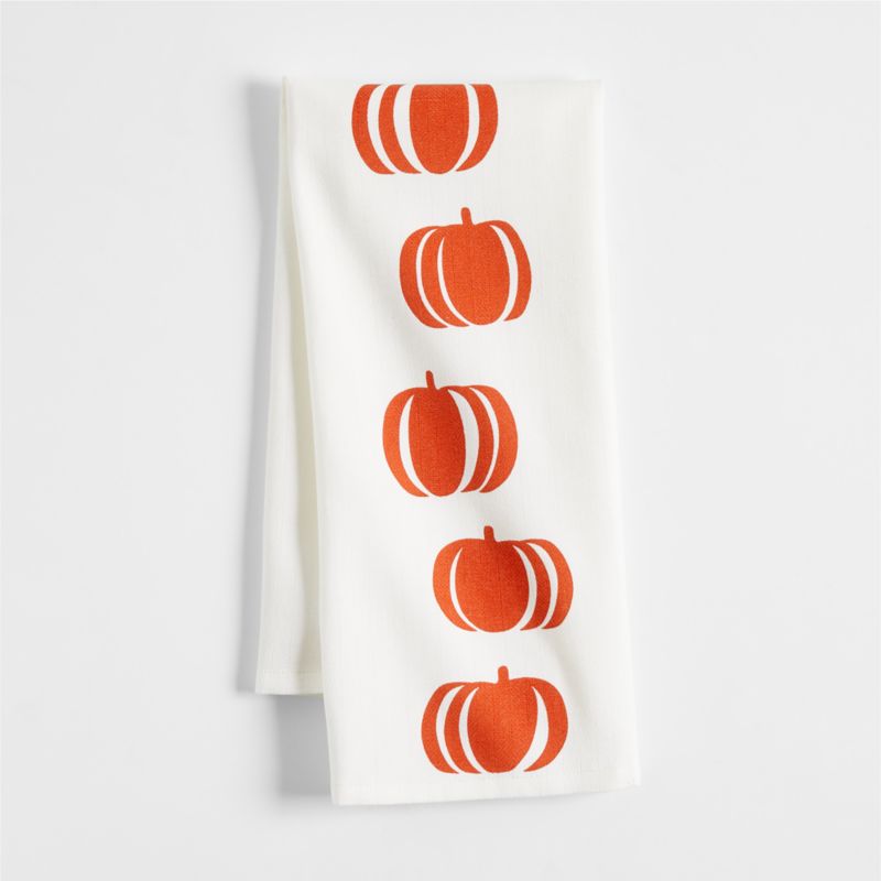 Fall Orange Stripe Organic Cotton Dish Towel + Reviews, Crate & Barrel in  2023