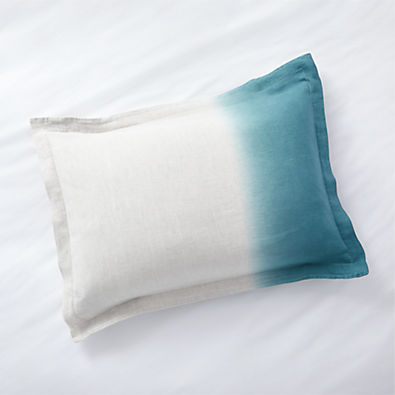 View Pure Linen Dip-Dye Blue Standard Sham details