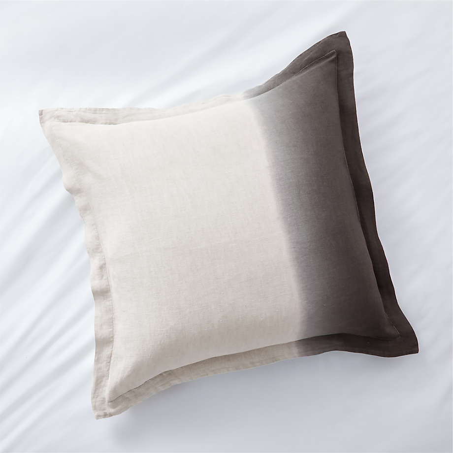 Pure Linen DipDye Black Euro Sham + Reviews Crate & Barrel