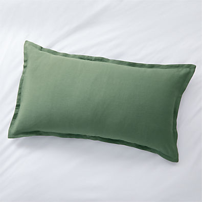 View Pure Linen Solid Duck Green King Pillow Sham details