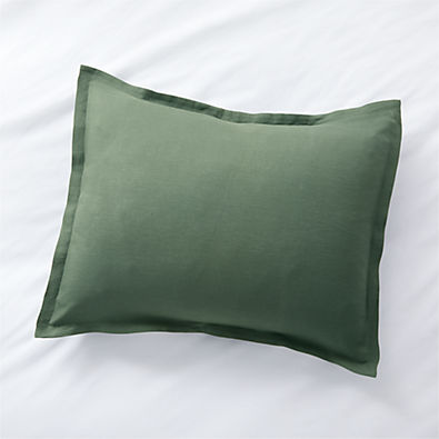 View Pure Linen Solid Duck Green Standard Pillow Sham details