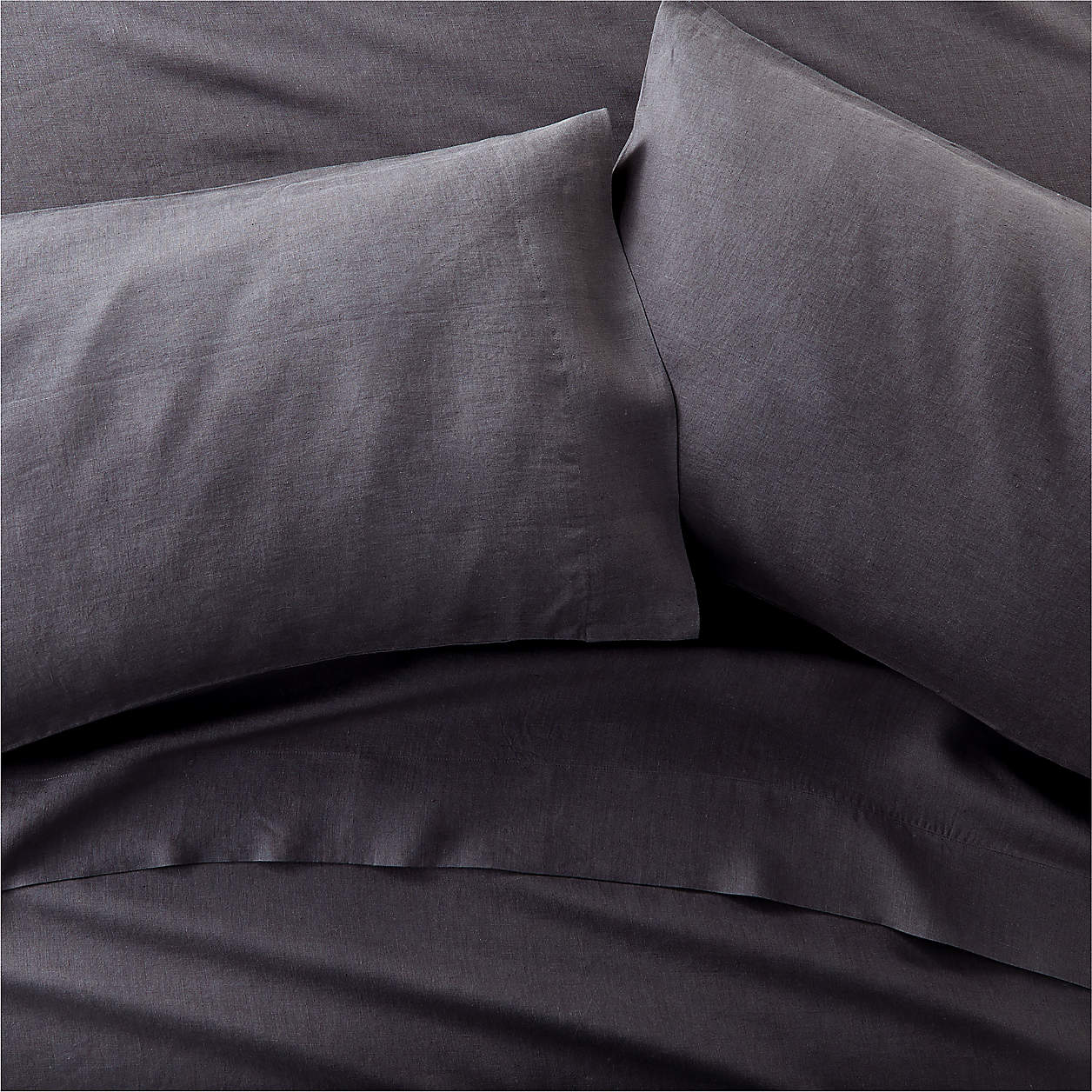 Pure Linen Dark Grey Full Bed Sheet Set + Reviews Crate & Barrel