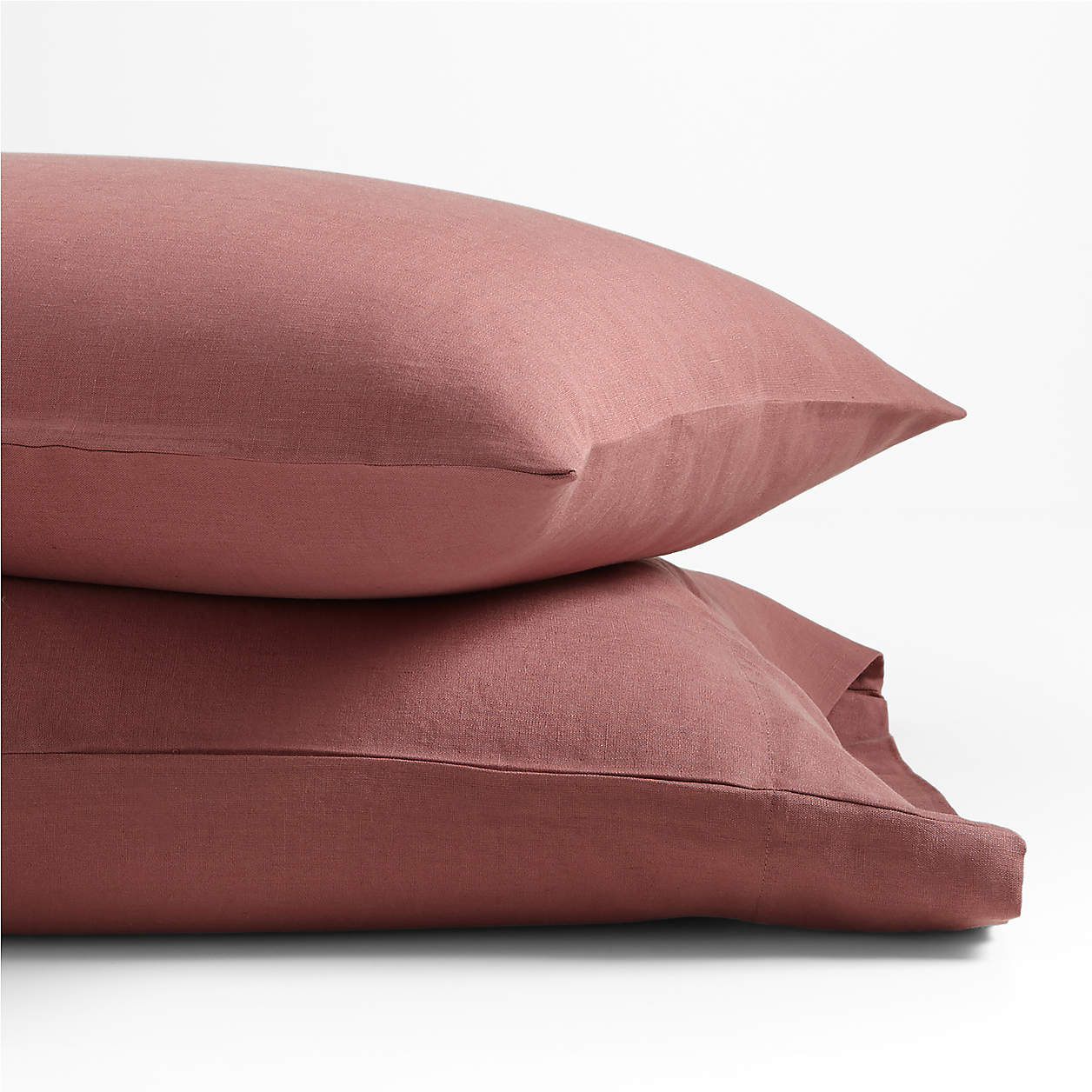 Pure Linen Cognac King Pillowcases, Set of 2 + Reviews Crate & Barrel