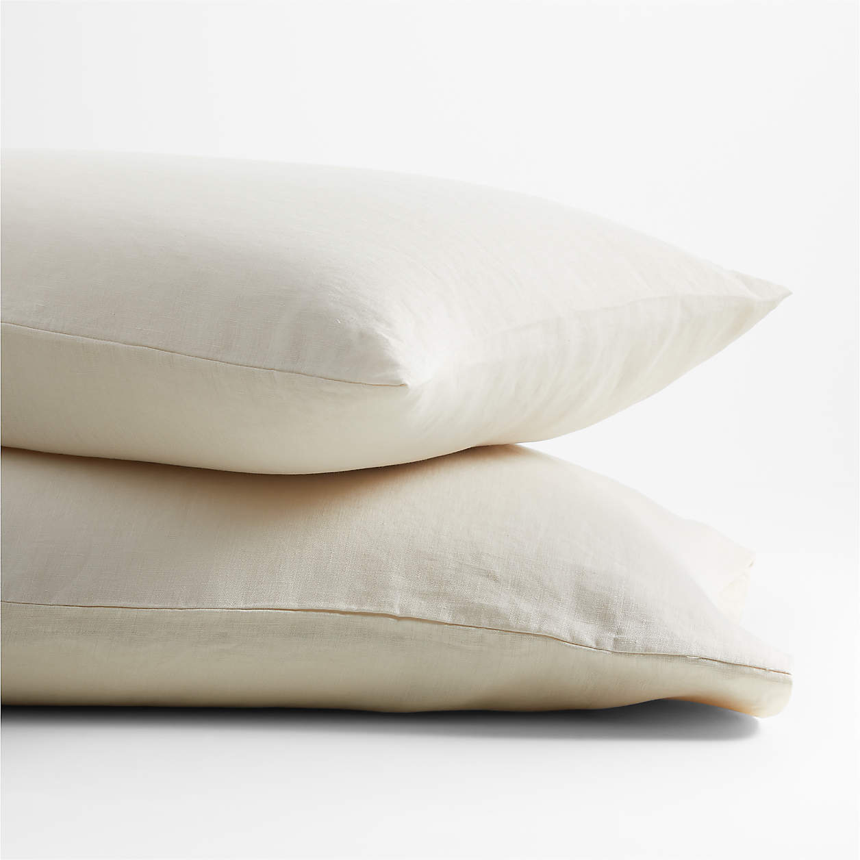 Pure Linen Natural Standard Pillowcase Pair + Reviews Crate & Barrel