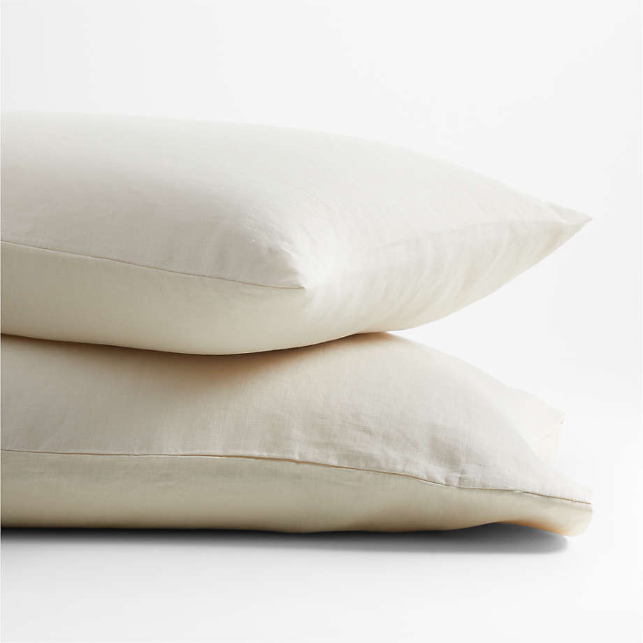Pure Linen Natural King Pillowcases, Set of 2 + Reviews Crate