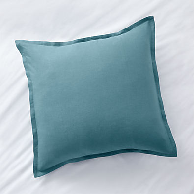 View Pure Linen Solid Teal Euro Pillow Sham details