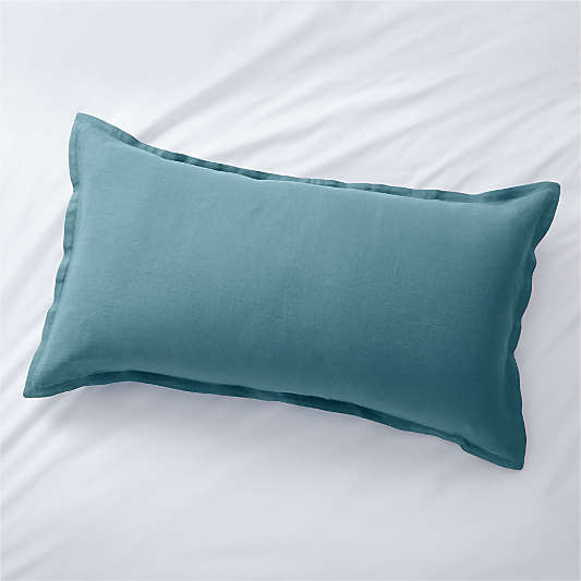 Pure Linen Solid Teal King Pillow Sham