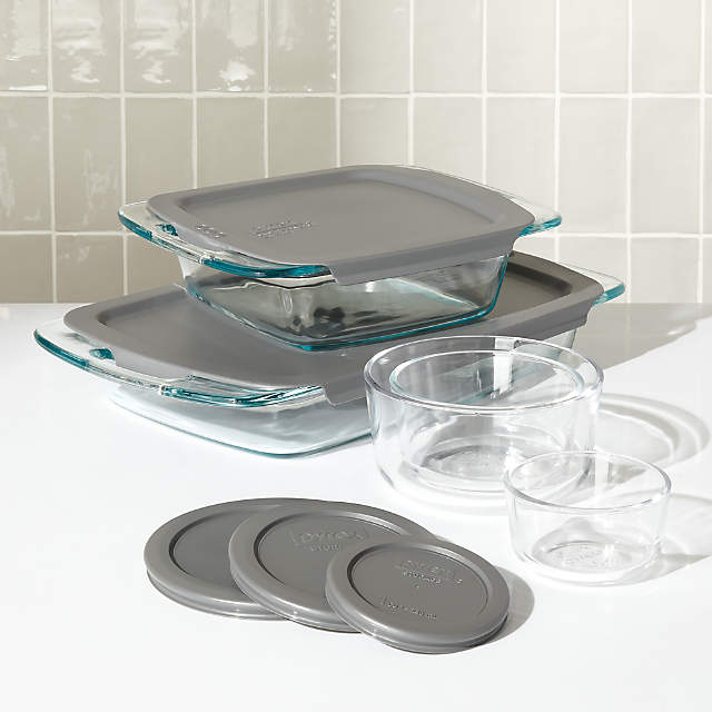 Pyrex Easy Grab Rectangle Glass Baking Set with Lids - Shop Pans